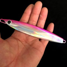 금속 스푼 하이 퀄리티 VIB 인공 미끼 보트 낚시 미끼 금속 물고기 미끼 나이프 지깅 40g 60g 80g 100g, Pink, 1개