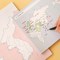 인디고 혼자공부 지도 메모패드 (50매), [F3 04-004327] 세계지도