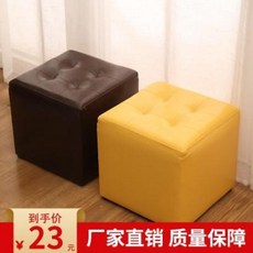 풋스툴 가죽의자 네모난 의자 둥근 걸상 작은 거실 소파용 신발 낮은 성인용, 17 블랙 스몰 벤치 키 20cm