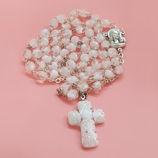 이탈리아수입 5단 무라노 은묵주 영세 견진선물