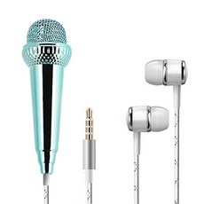 스마트폰 노트북 PC 데스크탑 휴대용 오디오 마이크 3.5mm 스테레오 스튜디오 KTV 노래방 미니, Blue headset, Blue headset, 1개