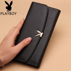 PLAYBOY 플레이보이 지갑 녀 롱 2020 품 포 진 소 가죽 대 용량 다목 적 여성 가을 겨울 8002 블랙
