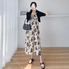 초가을 프렌치 수묵화 분위기 날씬해 보이는 배 가려주는 투피스 임산부 수유녀