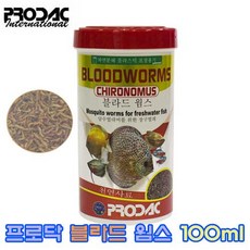 (주)가성아쿠아홈펫 프로닥 블러드 웜스 100ml (냉동 건조 짱구벌레)열대어 디스커스 사료, 1개
