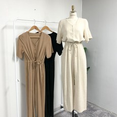 스윗베리린넨퍼프점프수트
