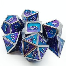 펄 블루 DND TRPG 보드게임용 놀이방 아이템 소품 금속 다면 주사위 세트, 한개옵션0