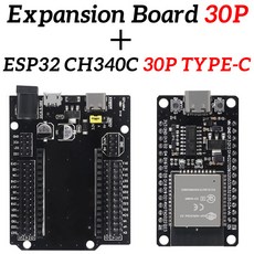 DEVKITC 코어 WROOM ESP32 개발 CH340C 블루투스 32 듀얼 와이파이 초저전력 보드, 1 SET-CH340-30P