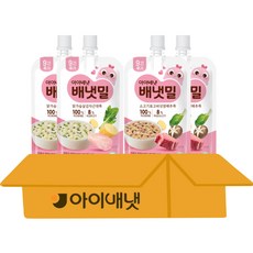 아이배냇 배냇밀 베베 짜먹는 유아용 간식 2종, 1세트, 400g, 소고기표고2+닭가슴살감자2