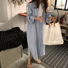 팜므 셔츠 롱 원피스
