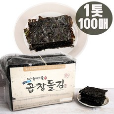 땅끝마을 곱창 돌김 지주식 무염산 곱창김 국내산 해남 김 100매, 1개, 단품, 100g