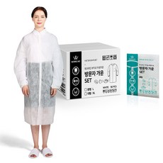 [워크라인] 일회용 부직포 방문자가운 1매 L(중)/XL(대) 택1 위생가운 방역가운 L(중) 1개  상품 이미지