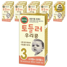 베지밀 토들러 우리콩 3단계 유아식 두유 190ml, 두유맛, 16개