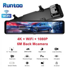 룸미러 후방 카메라 사이드 12 "자동차 DVR 4K 3840*2160P 대시 캠 IMX415 후면보기 미러 GPS 1080P 자동차 비디오 레코더 주차 monitor, L16, 아무도