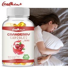 Coolkin 크랜베리 600mg 비타민C 40mg 면역력 강화 스트레스 불안 해소 요로 청소 60/120 캡슐, 1박스, 120정