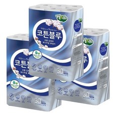 헬로 코튼블루 천연펄프 3겹 화장지 27m 30롤 두루마리휴지 X 3팩, 상세 참조, 30개