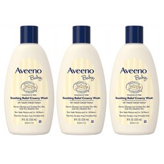 Aveeno Baby 아비노 베이비 Soothing Relief Creamy Wash 수딩 릴리프 크리미 클렌저 워시 8oz(236ml) 3팩 입욕제, 1개
