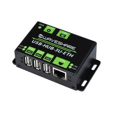 Waveshare 산업 등급 다기능 USB 허브 확장 USB 포트 3 개 이더넷 포트 100M 안정적이고 부드러운, 2) WIth EU Power Plug