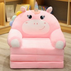 쇼파 베드 접이식 크리에이티브 소파 귀여운 만화 레이지 어린이 의자 침대 여아 공주 아기 이중 목적 좌석 모든 소파, 07 Unicorn 40x50x60cm