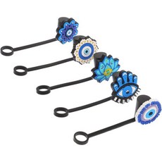 AUTSUPPL 우유 투입구 마개 우유투입구마개 현관문 이블 아이즈 빨대 커버 5pcs 재미있는 팁 실리콘 캡 마시는 보호기 밀크티 음료 머그잔 용 플러그 슬리브 Q122836, 5개