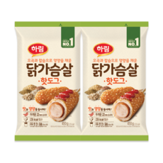 하림 닭가슴살 핫도그 450g 2봉 (총10개), 10개