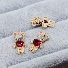 플레이윙 스웨터 체인 구리 가방 18K 진금 지르콘을 박다 곰돌이 동물 펜던트 핸드메이드 DIY 팔찌 고양이 걸이 건 재료
