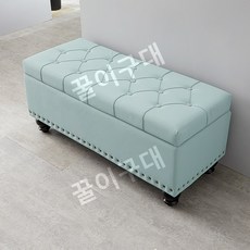 벤치형수납장 거실평상 평상형쇼파 벤치형쇼파, 민트 그린 (인조가죽)