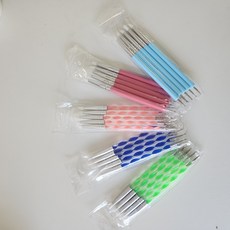 레진마스터 레마봉붓 도트봉 실리콘붓 듀얼세트, 1개, 물결핑크