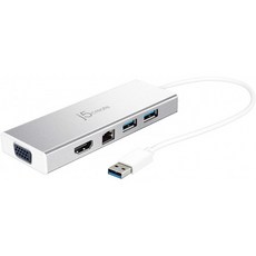 j5HDMI VGA RJ45 기가비트 이더넷 USB 3.1 Type-A 포트 2개 - Mac Windows Desktop PC용 고속 데이, 단일상품, 단일상품