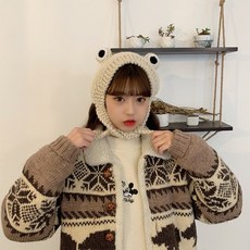 개구리니트모자