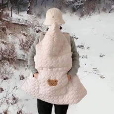 아기띠워머 덮개 망토 커버 유모차 두꺼운 따뜻한 침낭 어린이 가을 겨울, 1.곰돌이+80x85CM