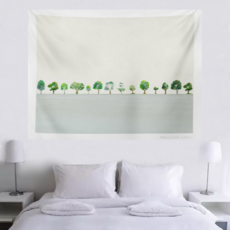 해룸 대형 패브릭 포스터 두꺼비집 가리개 페브릭 태피스트리 가림천 아트 행잉 초대형, 36.초록 나무들