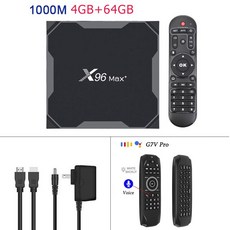 상자 맥스 플러스 안드로이드 TV 박스 Amlogic S905X3 쿼드 코어 기가 바이트 64 1000M 8K 듀얼, 미국 플러그 4GB 64GB-G7V PRO