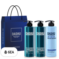 다슈 데일리 패스트 한방 두피 샴푸 500ml x 2p + 단백질 트리트먼트 500ml + 쇼핑백, 6세트