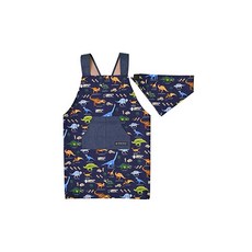 COLORFUL CANDY STYLE 子供用 어린이앞치마 남자아이 쓸 뿐 백크로스 삼각건 세트 100120 발견! 탐험! 공룡대륙 네이비 N7901410, 1개