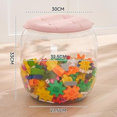 인형 수납 투명의자 보관함 장식 디스플레이 전시, F. 원통형 - 핑크 22L, 1개
