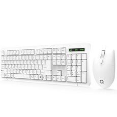 큐센 무선 키보드 마우스 세트 + 키스킨, WHITE, mk210, 일반형