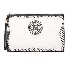 펜디 [애트니]펜디 스탬프 로고 캔버스 클러치백 8N0178 ADBS F1C7A IVORY