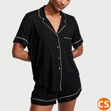 빅토리아시크릿 모달 파자마 세트 반팔 연예인 여름 잠옷 상하 세트 블랙 Victoria Secret Modal Pajama Set BLACK 여친 선물 크리스마스 어버이날