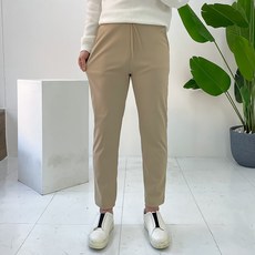 프롬엘 남자 겨울 벤츄리 스판 기모 9부 밴딩 팬츠 슬랙스(3COLOR)