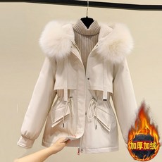 다운 후드 짧은 가성비패딩 겨울 가벼운 패딩 기모 탈부착 재킷 헤비다운 폭스퍼 숏패딩 두꺼운 칼라 여성용 코트 아우터