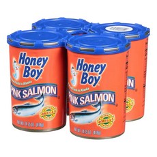 Honey Boy 허니보이 핑크 살몬 알라스카 연어 통조림 418g 4개입, 4개