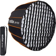 고독스 QRP120 소프트박스 47인치120cm 포물선 퀵 셋업 S2형 SL150과 호환되는 보웬스 마운트 셋업III SL300III VL150 VL300 AD1200PRO, Godox QR-P120(with grid), 1개