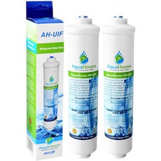 삼성 LG 대우 레인지마스터 베코하이어 등 냉장고 냉동기에 맞는 2X AquaHouse AH-UIF 범용 외장 냉장고 워터 필터(외부 필터, 단일옵션