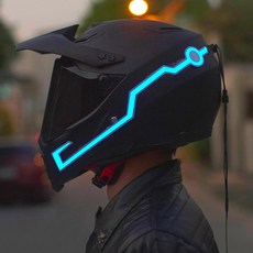 오토바이 헬멧 LED 라이트 바이크 튜닝 스티커, 2개