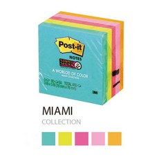 [오피스팩토리] 3M 포스트-잇 강한점착용 노트 654-5SSMA (마이애미)(76x76mm(총 450장/5패드)), 단품