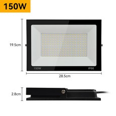 LED 고휘도 야외 투광 조명 마당 정원 외관 광고판에 사용 가능 IP66 AC175 265V 150W 200W, Warm White, 1개