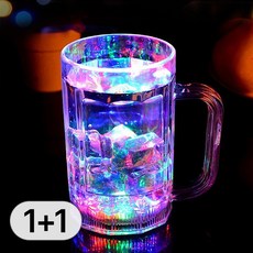 1+1 led 맥주잔 세트 led잔 맥주컵 불들어오는 술잔 불빛 LED컵 예쁜 엘이디 캠핑 특이한 감성 캠핑용, R49062A(500ML, 2개 R49062A(500ML