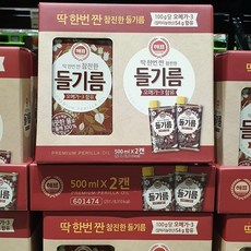 해표 참진한 들기름 500ml x 2입, 2개