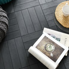 루쓰 나무결 바닥 조립식 데코타일 베란다나무데크 베, 루쓰 데코타일(블랙9p)