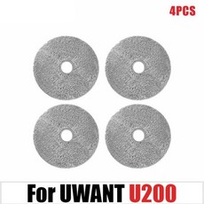 Uwant U200 걸레 극세사 세척 가능 로봇 진공 청소기 천 예비 부품 교체 액세서리, 1) 4PCS, 1.4PCS